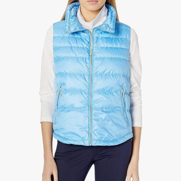 Lilly Pulitzer Jackets & Blazers - Lilly Pulitzer palm Paradise vest in Zanzibar blue XXS NWT